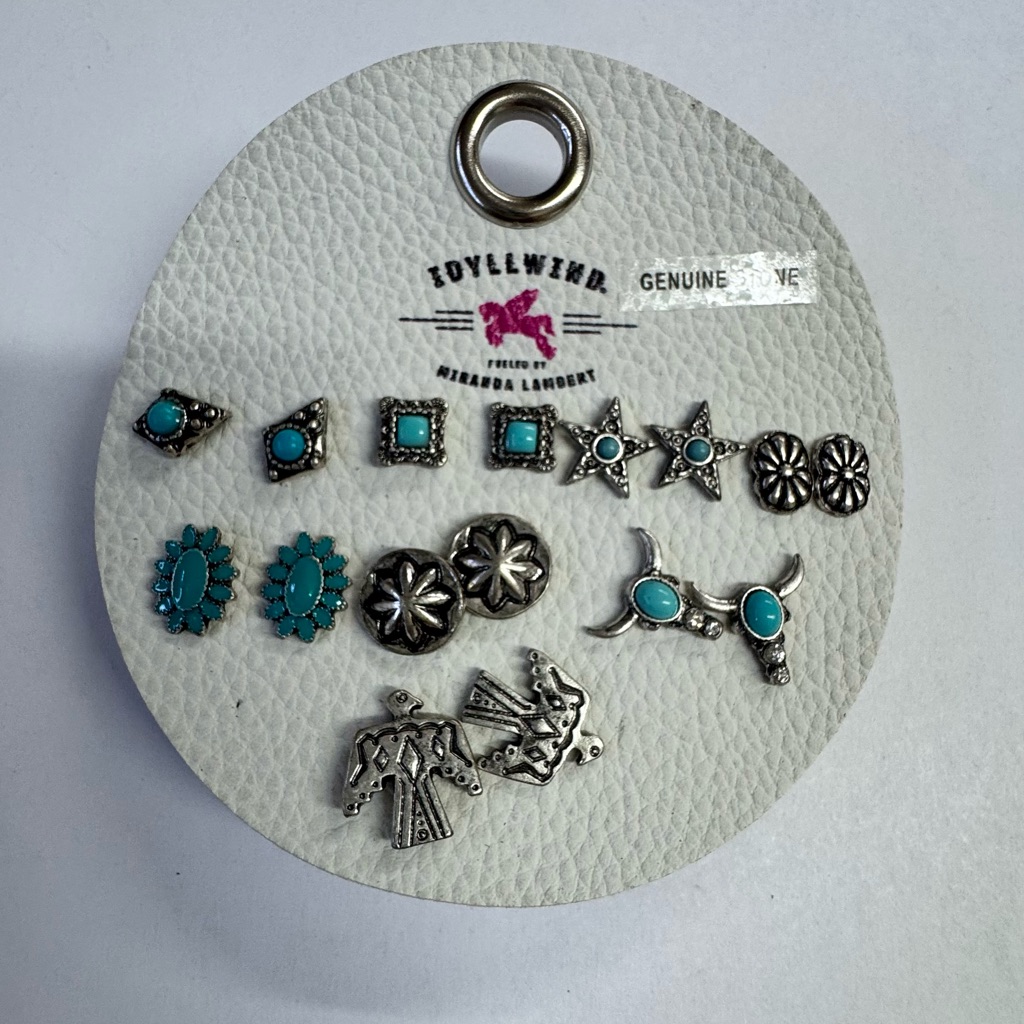 Idyllwind Silver And Blue Bohemian Stud Earrings